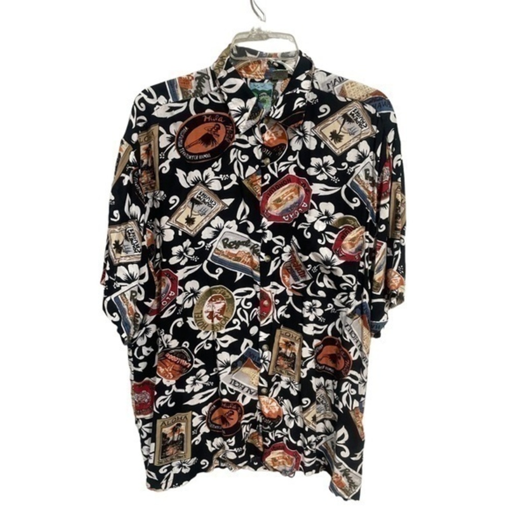 EVEREST COLLECTION vintage Aloha Hula Hotel Hawaiian casual button down shirt-XL
